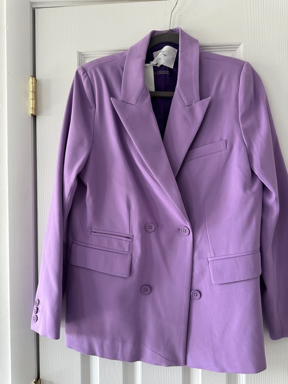Double-Breasted Lilac Blazer